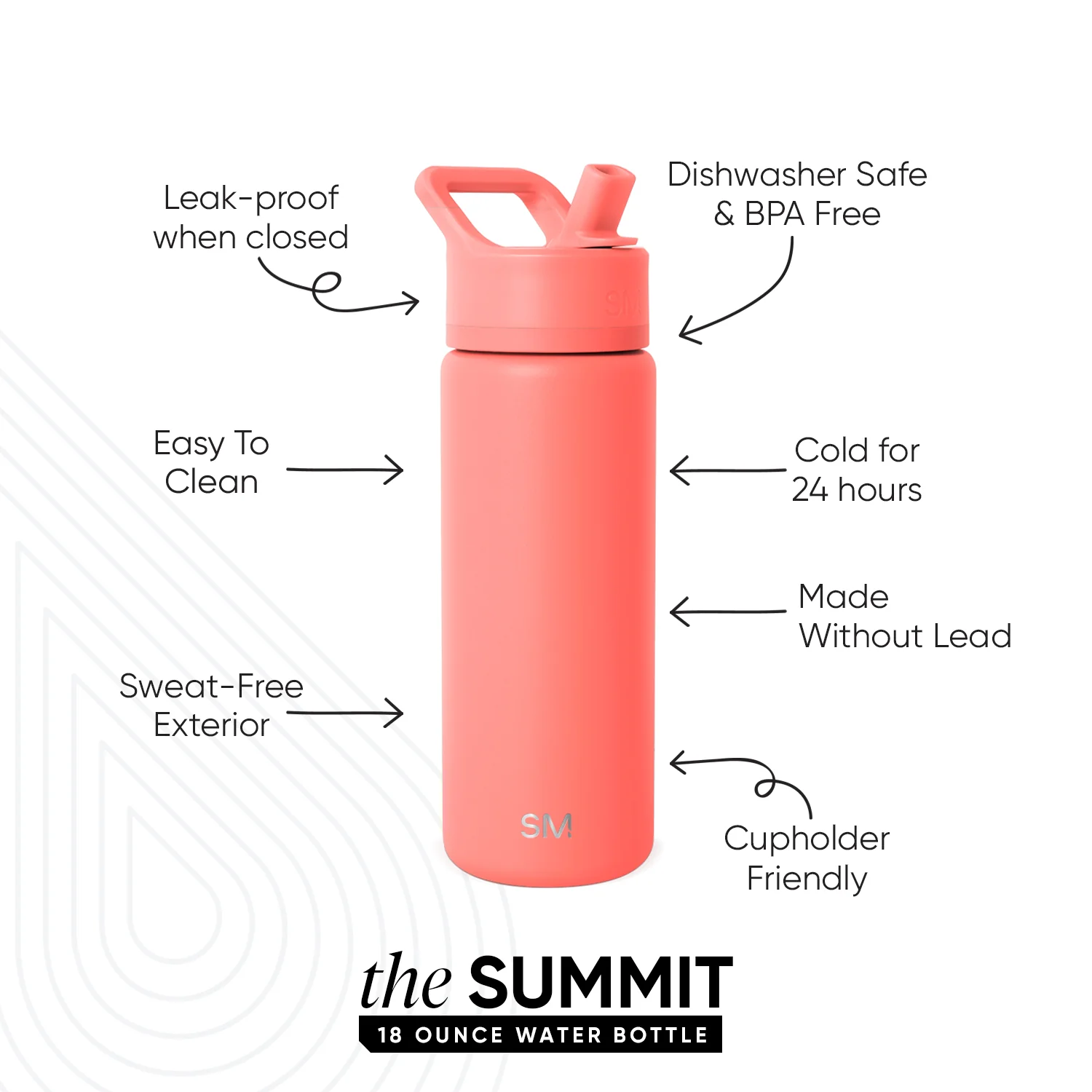 Summit Kids Water Bottle with Straw Lid - Image 2