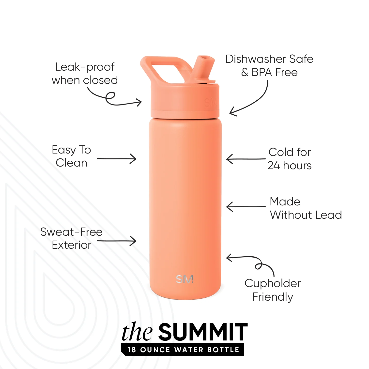 Summit Kids Water Bottle with Straw Lid - Image 2
