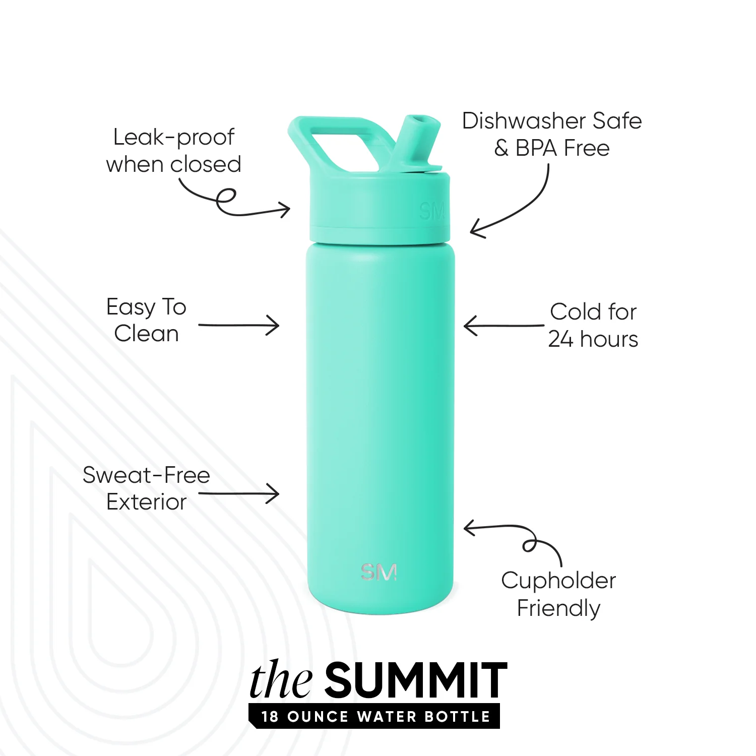 Summit Kids Water Bottle with Straw Lid - Image 2
