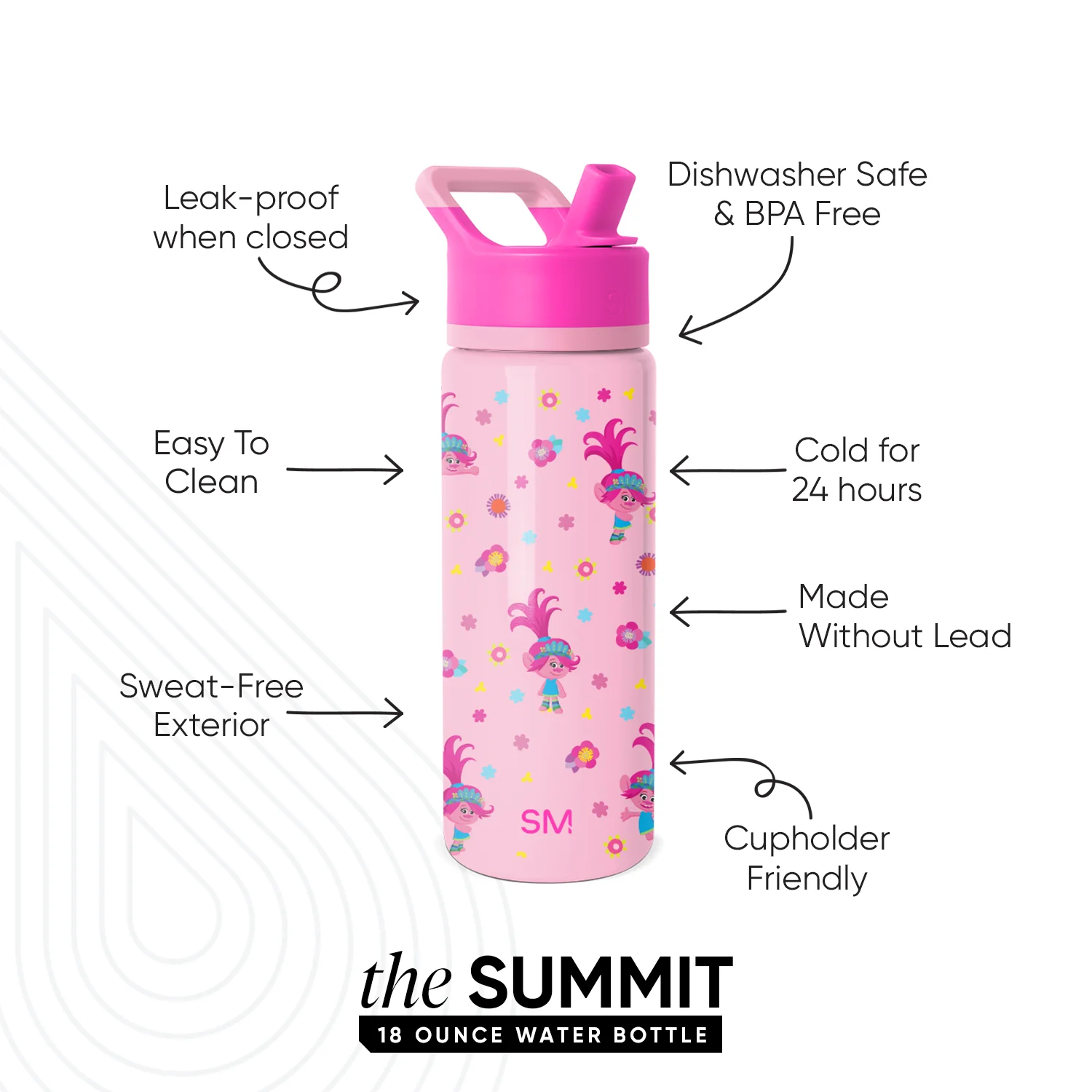Summit Kids Water Bottle with Straw Lid - Image 2
