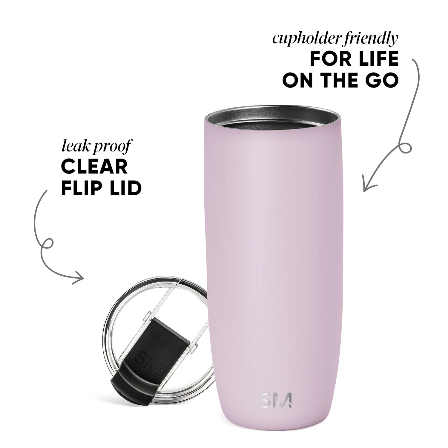 Voyager Tumbler with Clear Flip Lid & Straw - Image 2